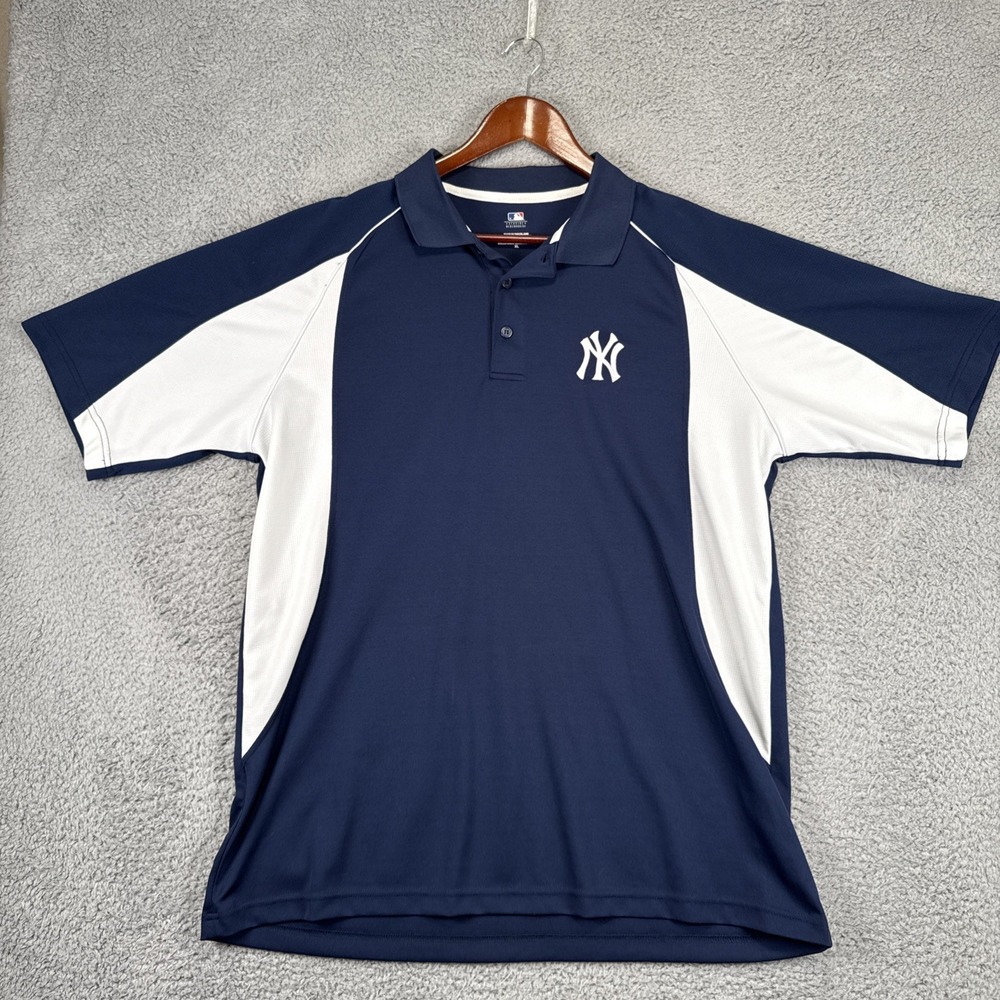 New York Yankees Polo‎ Shirt Mens XL Blue MLB Genuine Merchandise